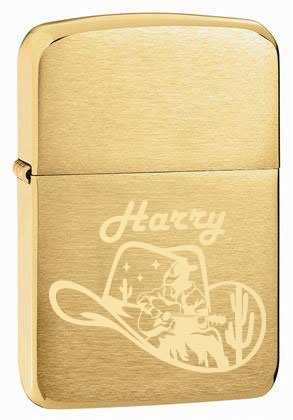 Cowboy and Western engraving design choices for Zippo 1941B lighter