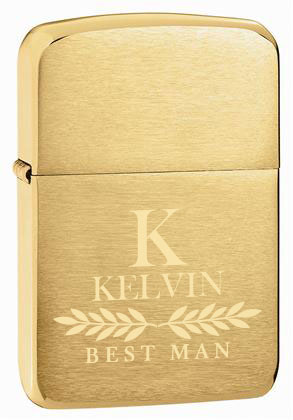 Groomsman and Best Man wedding engraving design choices for Zippo 1941B
