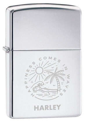 Traveller and adventure engraving design options for Zippo 250 lighter