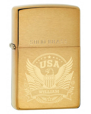 American flag and eagle engraving design options for Zippo lighter