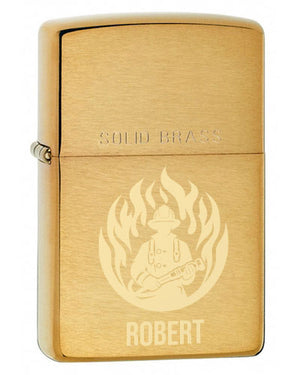 Firefighter engraving design options available for personalized Zippo lighter