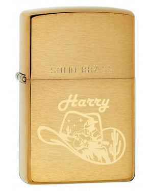 Cowboy and Western engraving design options for Zippo brass lighter