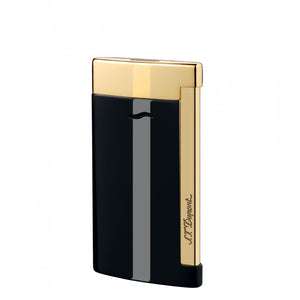 S.T. Dupont Slim 7 Black and Gold Flat Flame Lighter