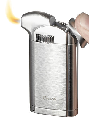 Caseti Felix Pipe Lighter with Tamper - Brushed Chrome