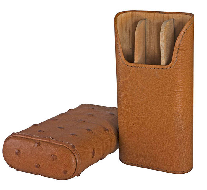 Showband Tan Leather Cigar Case