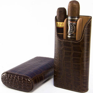 Showband Croco Pattern Tobacco Leather Case