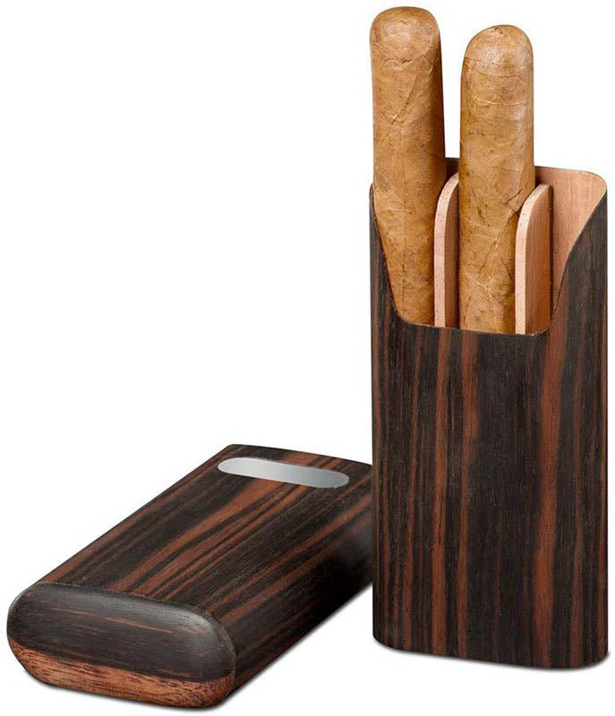 Ebony Cigar Case with Engraving