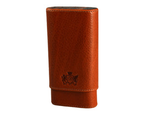 Brizard & Co Dakota Tan Leather with Ebony Cigar Case - 3 Finger Case