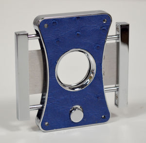 Brizard and Co Elite Series 2 Camel and Ostrich Blue Leather Cigar Cutter