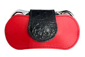 Brizard & Co V Cutter with Pouch - Caiman Black and Racing Red