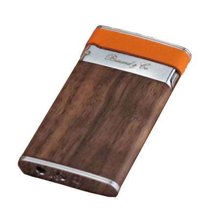 Brizard & Co Curly Walnut and Racing Orange Two Tone Sottile Lighter