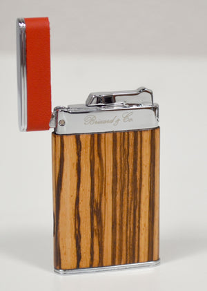 Brizard & Co Zebrawood and Racing Red Two Tone Sottile Lighter