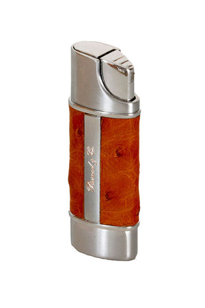 Nano Genuine Leather Cognac Single Torch Lighter