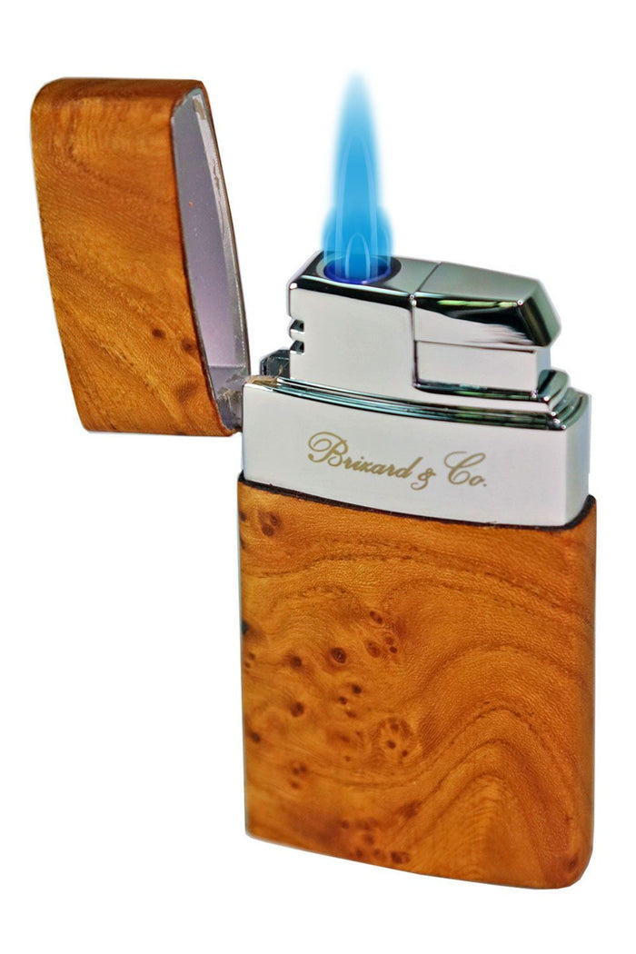 Brizard & Co Venezia Single Jet Flower Flame Lighter - Carpathian Burl
