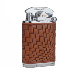 Brizard & Co. Gatsby Bali Leather Triple Torch Flame Table Lighter