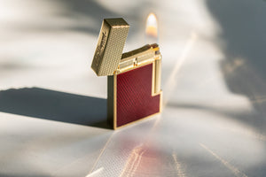 S. T. Dupont Ligne 2 Ruby Lacquer and Gold Lighter