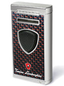 Pergusa Black & Red Carbon Fiber Single Torch Lighter