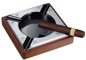 Visol Iris Metal and Wood Cigar Ashtray