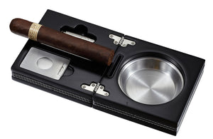 Carnis Wooden Folding Cigar Ashtray With Cutter & Punch