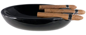 Bradford Black Ceramic Cigar Ashtray For Patio Use