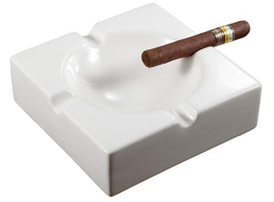 White Ceramic Patio Cigar Ashtray