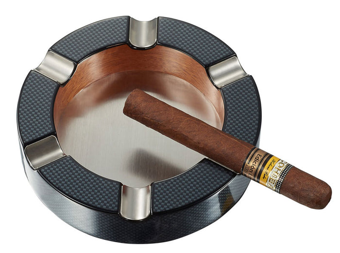 Tyrus Carbon Fiber Round Cigar Ashtray