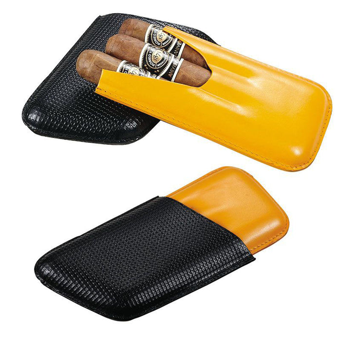 Trivo Black and Yellow Case - Holds 3 Cigars