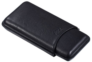 Legend Black Genuine Leather Case - Holds 3 Cigars