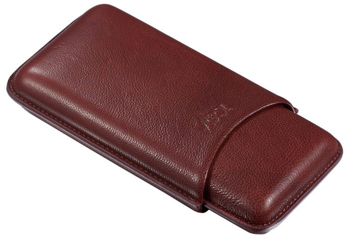 Legend Brown Genuine Leather Case - Holds 3 Cigars