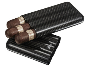 Night Carbon Fiber Case - Holds 3 58 Ring Gauge Cigars