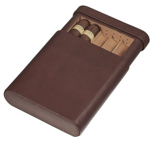 Visol Larsen Leather Four Cigar Travel Case