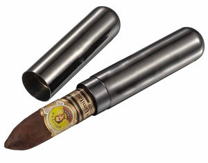Visol Delta Gunmetal Finish Stainless Steel Cigar Tube - 1 Cigar