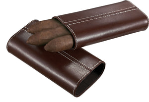 Visol Santa Fe Dark Brown Leather Crushproof Cigar Case