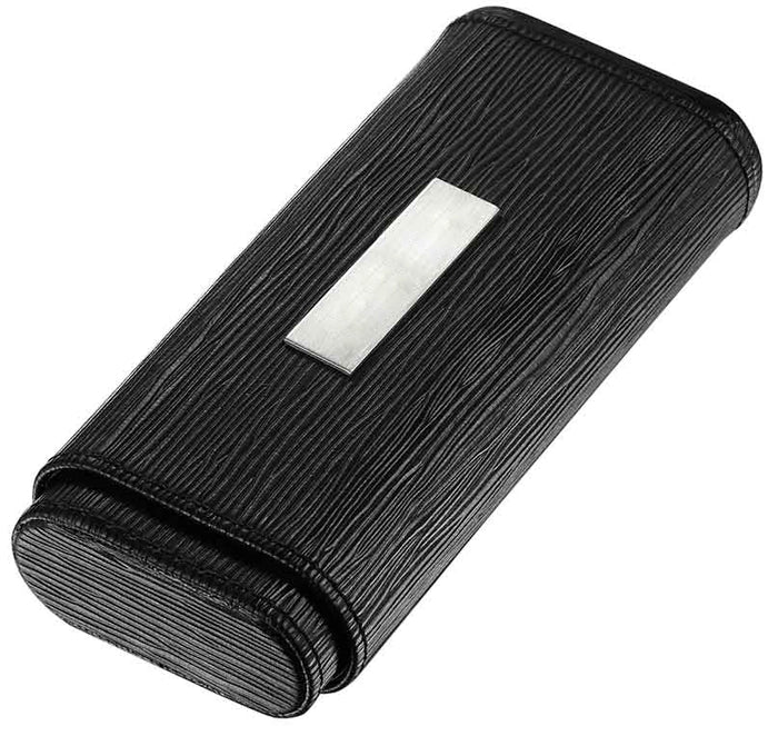Woody Black Leatherette Personalized Cigar Case