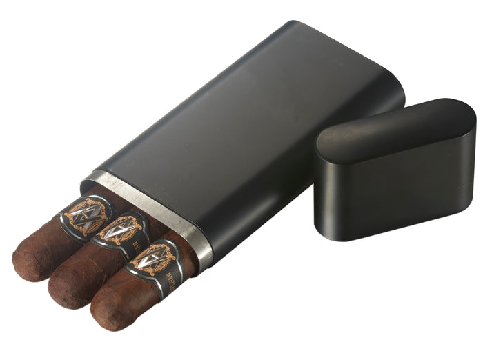 Visol Prato Black 3 Finger Cigar Case