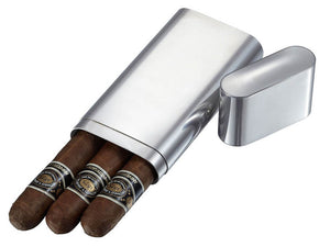 Livorno Polished Stainless Steel 3 Finger Cigar Case