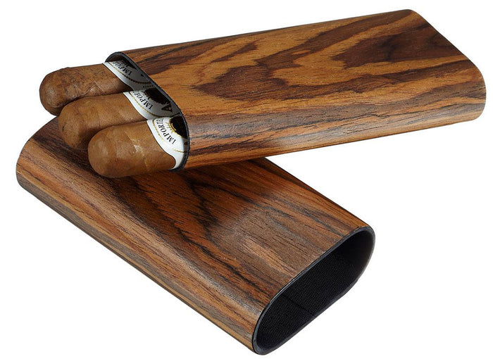 Timber Cherry Wood Finish Case - 3 Cigars