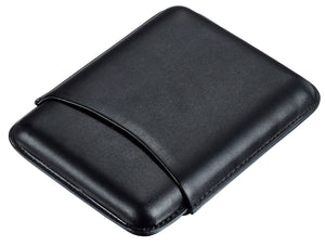Carmora Black Leather Cigar Case - 5 Cigars