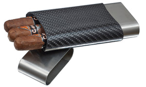 Trumble Carbon Fiber and Stainless Steel Cigar Case