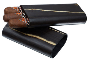 Silas Exotic Dark Wood Cigar Case - 3 Cigars