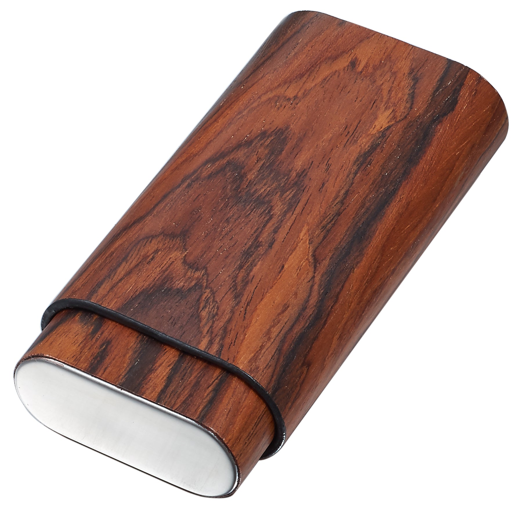 Visol Timber Cherry Wood Finish Cigar Case, 3 Cigars