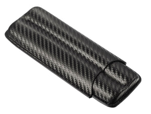 Visol Jax Leather Cigar Case With Black Carbon Fiber Pattern