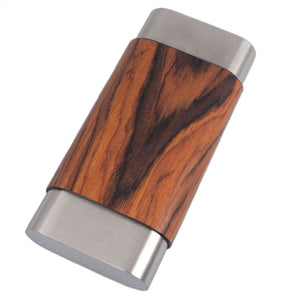 Terran Natural Wood & Stainless Steel Cigar Case