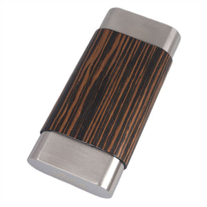 Terran Ebony Wood & Stainless Steel Larger Cigar Case