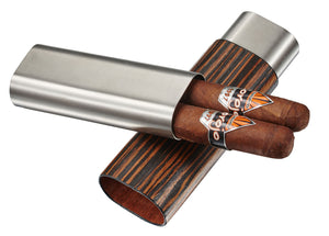 Ryland Ebony Wood & Stainless Steel Cigar Case