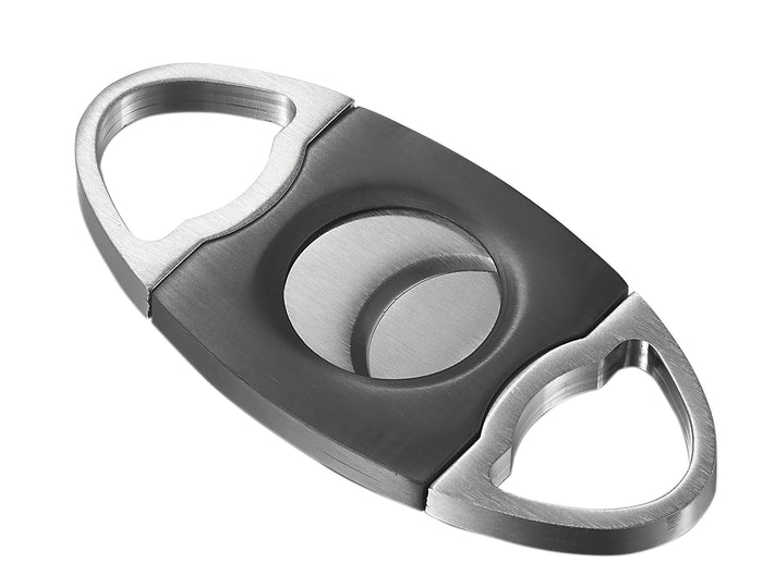 Visol Perfecto Gunmetal and Stainless Steel Double Guillotine Cigar Cutter