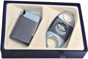 Visol Gunmetal Pyxis Lighter and Darth Cigar Cutter Gift Set