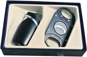 Visol Black Spark Lighter and Balboa Cigar Cutter Gift Set