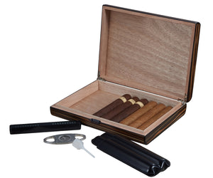 Jerrod Exotic Ebony Cigar Humidor Gift Set