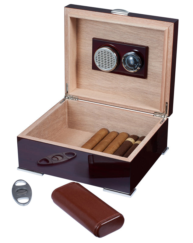 Travel Cigar Case, Lighters Cutter, Humidifier Set, Humidor